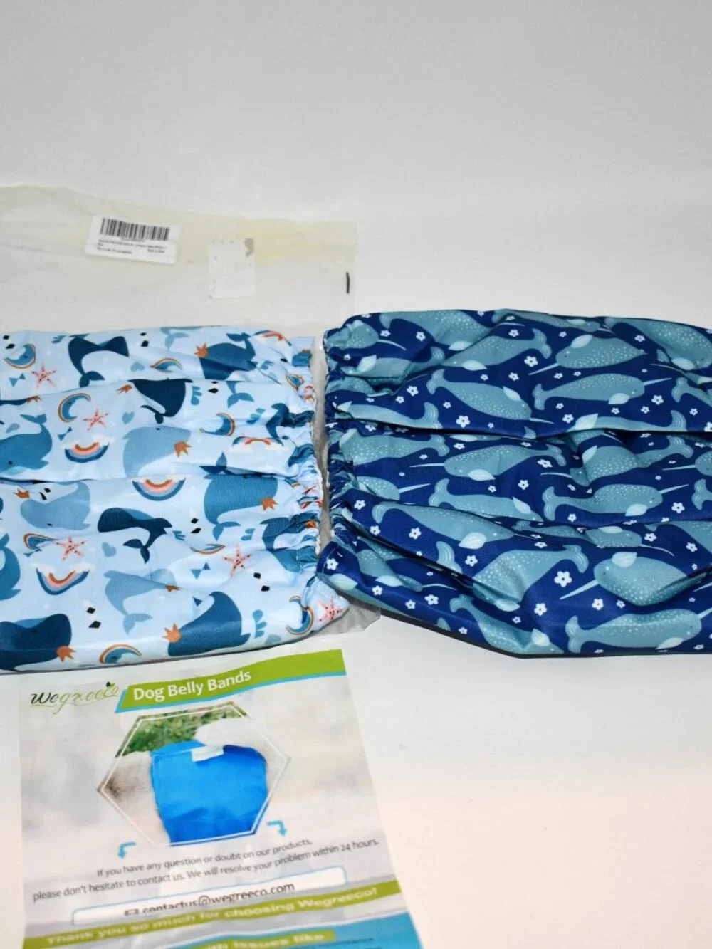 VUNCESSIN Reusable Male Dog Diapers LARGE Pack of 3 Washable Blue Multi NWT